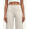 QINSEN Women’s Wide Leg Yoga Pants High Waisted Zipper Pockets Stretchy Palazzo Pants with Drawstring Hem(Light Ivory)
