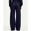 QINSEN Women’s Wide Leg Yoga Pants High Waisted Zipper Pockets Stretchy Palazzo Pants with Drawstring Hem(Navy)