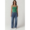 QINSEN Women’s Halter Tank Top Button Closure Cropped Going Out Cami Tops(Clover Green)