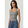 QINSEN Women’s Halter Tank Top Button Closure Cropped Going Out Cami Tops(Gingham)