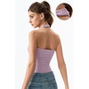 QINSEN Women’s Halter Tank Top Button Closure Cropped Going Out Cami Tops(Mauve Pink)