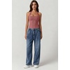 QINSEN Women’s Halter Tank Top Button Closure Cropped Going Out Cami Tops(Merlot)