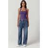 QINSEN Women’s Halter Tank Top Button Closure Cropped Going Out Cami Tops(Plum)