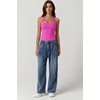 QINSEN Women’s Halter Tank Top Button Closure Cropped Going Out Cami Tops(Rosy)