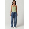 QINSEN Women’s Halter Tank Top Button Closure Cropped Going Out Cami Tops(Sage Green)
