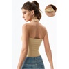 QINSEN Women’s Halter Tank Top Button Closure Cropped Going Out Cami Tops(Tan)