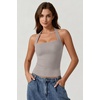 QINSEN Women’s Halter Tank Top Button Closure Cropped Going Out Cami Tops(Taupe)