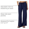 QINSEN Womens Wide Leg Palazzo Pants Wrinkle Resistant Flowy Drape Trousers(Admiral)
