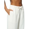 QINSEN Womens Wide Leg Palazzo Pants Wrinkle Resistant Flowy Drape Trousers(Beige)