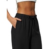QINSEN Womens Wide Leg Palazzo Pants Wrinkle Resistant Flowy Drape Trousers(Black)