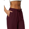 QINSEN Womens Wide Leg Palazzo Pants Wrinkle Resistant Flowy Drape Trousers(Cabernet)