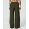 QINSEN Womens Wide Leg Palazzo Pants Wrinkle Resistant Flowy Drape Trousers(Forest Night Green)