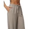 QINSEN Womens Wide Leg Palazzo Pants Wrinkle Resistant Flowy Drape Trousers(Gray Morn)