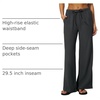 QINSEN Womens Wide Leg Palazzo Pants Wrinkle Resistant Flowy Drape Trousers(Quiet Shade)