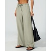 QINSEN Womens Wide Leg Palazzo Pants Wrinkle Resistant Flowy Drape Trousers(Sylvan Green)