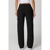 QINSEN Womens Elastic Medium Waist Pocket Sweatpants Fleece Cargo Pants(Black)