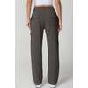 QINSEN Womens Elastic Medium Waist Pocket Sweatpants Fleece Cargo Pants(Charcoal Grey)