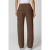 QINSEN Womens Elastic Medium Waist Pocket Sweatpants Fleece Cargo Pants(Chestnut)