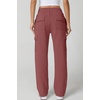 QINSEN Womens Elastic Medium Waist Pocket Sweatpants Fleece Cargo Pants(Dusty Rose)