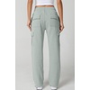QINSEN Womens Elastic Medium Waist Pocket Sweatpants Fleece Cargo Pants(Frosty Green)