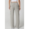 QINSEN Womens Elastic Medium Waist Pocket Sweatpants Fleece Cargo Pants(Light Grey)