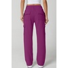 QINSEN Womens Elastic Medium Waist Pocket Sweatpants Fleece Cargo Pants(Magenta)