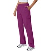 QINSEN Womens Elastic Medium Waist Pocket Sweatpants Fleece Cargo Pants(Magenta)