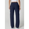 QINSEN Womens Elastic Medium Waist Pocket Sweatpants Fleece Cargo Pants(Navy)