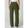 QINSEN Womens Elastic Medium Waist Pocket Sweatpants Fleece Cargo Pants(Olive Green)