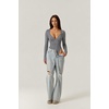 QINSEN Women’s Long Sleeve Bodysuit V Neck Body Suits Seamed Cup Going Out Tops Shirt(Plaid)