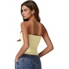 QINSEN Women’s Tube Tops Strapless Bandeau Tops Double Lined Slim Fit Summer Going Out Tank Tops(Baby Yellow)