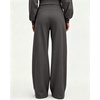 QINSEN Women’s Wide Leg Yoga Pants High Waisted Zipper Pockets Stretchy Palazzo Pants with Drawstring Hem(Dark Grey)