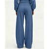 QINSEN Women’s Wide Leg Yoga Pants High Waisted Zipper Pockets Stretchy Palazzo Pants with Drawstring Hem(Haze Blue)