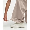 QINSEN Women’s Wide Leg Yoga Pants High Waisted Zipper Pockets Stretchy Palazzo Pants with Drawstring Hem(Light Khaki)
