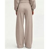 QINSEN Women’s Wide Leg Yoga Pants High Waisted Zipper Pockets Stretchy Palazzo Pants with Drawstring Hem(Light Khaki)