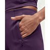 QINSEN Women’s Wide Leg Yoga Pants High Waisted Zipper Pockets Stretchy Palazzo Pants with Drawstring Hem(Purple)