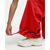 QINSEN Women’s Wide Leg Yoga Pants High Waisted Zipper Pockets Stretchy Palazzo Pants with Drawstring Hem(Red)