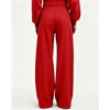 QINSEN Women’s Wide Leg Yoga Pants High Waisted Zipper Pockets Stretchy Palazzo Pants with Drawstring Hem(Red)