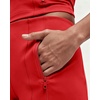 QINSEN Women’s Wide Leg Yoga Pants High Waisted Zipper Pockets Stretchy Palazzo Pants with Drawstring Hem(Red)