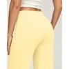 QINSEN Women’s Wide Leg Yoga Pants High Waisted Zipper Pockets Stretchy Palazzo Pants with Drawstring Hem(Yellow)