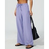 QINSEN Womens Wide Leg Palazzo Pants Wrinkle Resistant Flowy Drape Trousers(Brunnera Blue)