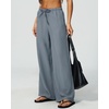 QINSEN Womens Wide Leg Palazzo Pants Wrinkle Resistant Flowy Drape Trousers(Mirage Gray)