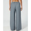 QINSEN Womens Wide Leg Palazzo Pants Wrinkle Resistant Flowy Drape Trousers(Mirage Gray)