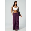 QINSEN Womens Wide Leg Palazzo Pants Wrinkle Resistant Flowy Drape Trousers(Shadow Purple)