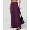 QINSEN Womens Wide Leg Palazzo Pants Wrinkle Resistant Flowy Drape Trousers(Shadow Purple)