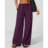 QINSEN Womens Wide Leg Palazzo Pants Wrinkle Resistant Flowy Drape Trousers(Shadow Purple)