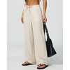 QINSEN Womens Wide Leg Palazzo Pants Wrinkle Resistant Flowy Drape Trousers(Whisper White)