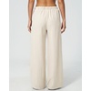 QINSEN Womens Wide Leg Palazzo Pants Wrinkle Resistant Flowy Drape Trousers(Whisper White)