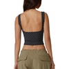 QINSEN Women’s Sexy Open Back Sleeveless Crop Tank High Neck Slim Fit Cropped Tee Shirt Y2k Tops(Black Polka Dots)
