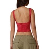 QINSEN Women’s Sexy Open Back Sleeveless Crop Tank High Neck Slim Fit Cropped Tee Shirt Y2k Tops(Red Polka Dots)